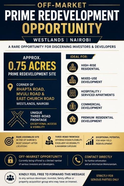 Prime 0.75-Acre Raphta Road Development Land – Westlands